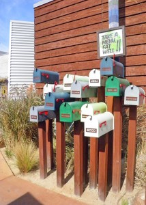 This was one of my favorite parts about the entire place. At "The Camp," they had these adorable mailboxes with the menus of every restaurant inside of them. If you wanted to get food but didn't know where, you could scout it out without sitting down somewhere. Such a brilliant idea!
