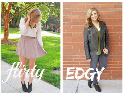 Black booties two ways flirty and edgy outfit